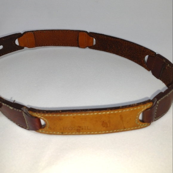 Fossil Leather Belt segmented Three tone size Women's Small - Picture 3 of 8